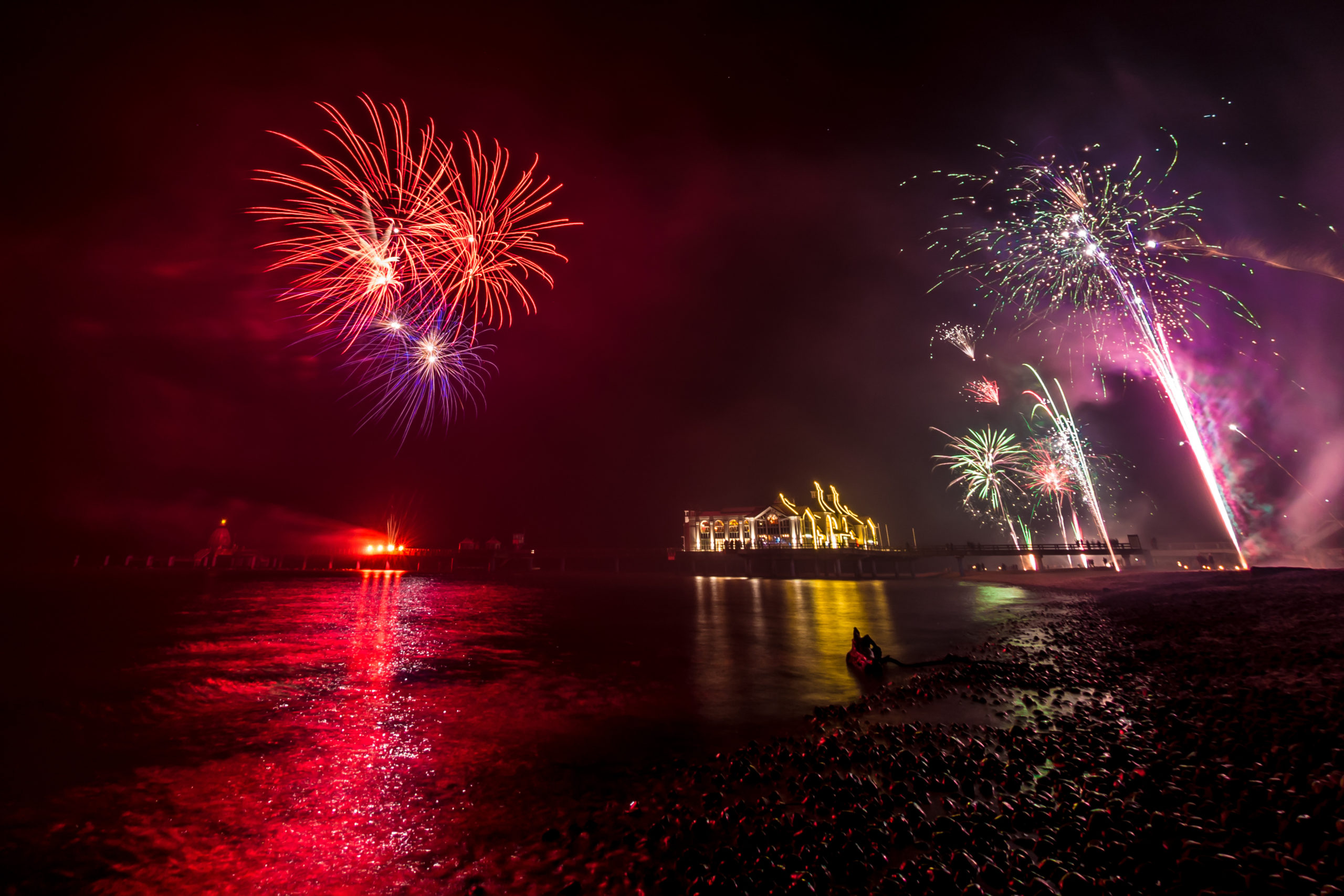 Höhenfeuerwerk Seebrücke Sellin, Rügen