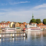 Panorama der Schlei und der historischen Stadt Kappeln, Deutschland